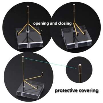 awsakc Adjustable Metal Arm Display Stand Easel with 80mm Acrylic Base,Suitable for Crystal,Plate,Fossil