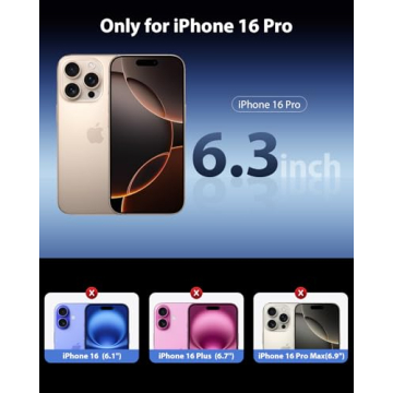 Mkeke Screen Protector for iPhone 16 Pro - 3 Pack, Military-Grade Protection