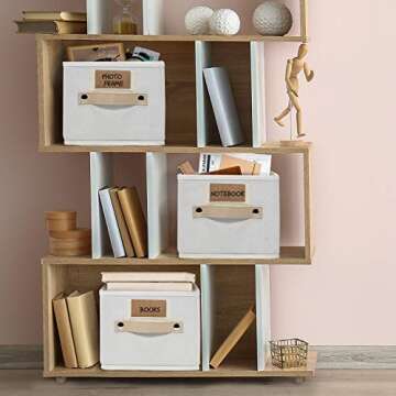 OLLVIA Foldable Storage Bins Set of 3 Rectangle Storage Basket, Sturdy Storage Basket with Lables,De...