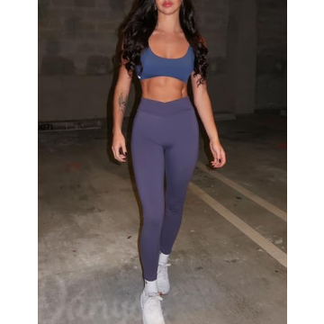 Danysu Women's Cargo Leggings with Pockets and Tummy Control