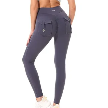 Danysu Women's Cargo Leggings with Pockets and Tummy Control