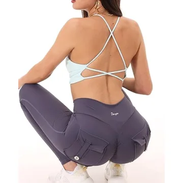 Danysu Women's Cargo Leggings with Pockets and Tummy Control