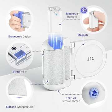 JJC Magnetic Phone Grip with Wireless Remote for Photography
