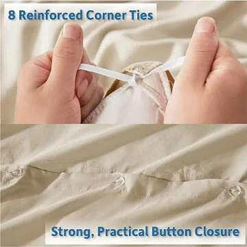 Nestl Beige Cream Duvet Cover Set - Soft Queen Size Bedding