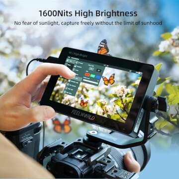 FEELWORLD F5 Pro X 5.5 Inch 1600nits Daylight Visible DSLR Camera Field 4K Monitor with 3D LUT HDMI ...