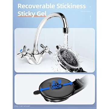 eSamcore Dashboard Tablet Holder for Car Suction Cup Car Mount with Large Clamp for All 6"-11" Apple iPad Samsung Galaxy Tab Tablet