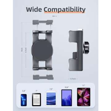 eSamcore Dashboard Tablet Holder for Car Suction Cup Car Mount with Large Clamp for All 6"-11" Apple iPad Samsung Galaxy Tab Tablet