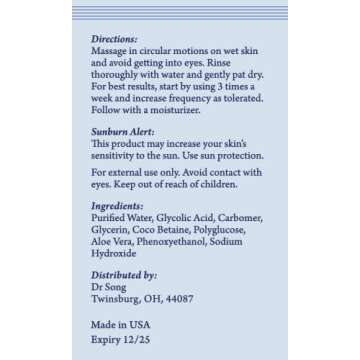 Korean Skin Care - Dr Song Glycolic Acid Face Wash - Exfoliating Face Wash with 10% Glycolic Acid, A...