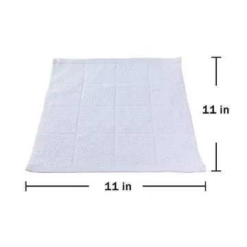 Glynniss Dishcloths Kitchen Highly Absorbent Dish Rags 100% Cotton Dish Cloths for Washing Dishes, Cleaning (11 x 11 Inches, 12 pcs, White)