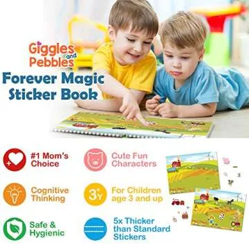 Giggles & Pebbles Magic Sticker Pad Book for Kids