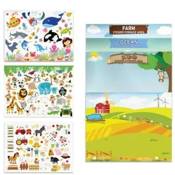 Giggles & Pebbles Magic Sticker Pad Book for Kids