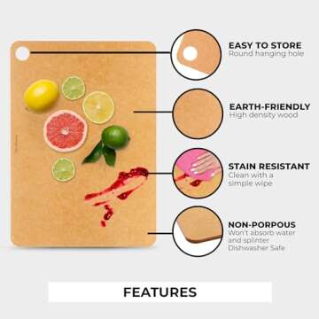 Freshware Eco-Friendly Wood Cutting Board - Dishwasher Safe
