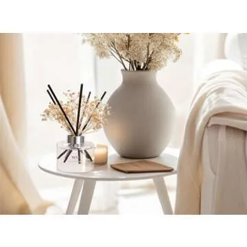 Flower Reed Diffuser Set Cashmere Vanilla Scent for Bathroom Accessories,Christmas Shelf Decor & Air Fresheners, Bedroom Sticks Defusers with 5.1 fl oz Essential Oils, Office Gifts