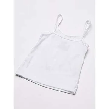 Hanes Girls Camisole, 100% Cotton Tagless Cami, Toddler Sizing, Multiple Packs & Colors Available Tank-top-undershirts, Gray/Light Pink/White - 5 Pack, Medium US