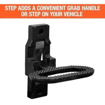 Buyers Products B2797BPC Folding Safety Step And Handle With Safety Storage, Black E-Coat Finish, Multi-Purpose Step And Grab Handle For Trucks, Trailers, Busses & RVs