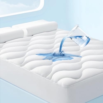 Bedsure Breescape Waterproof Mattress Protector Queen - Soft & Fluffy Mattress Pad, Quilted Cooling ...