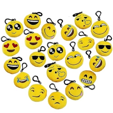 CRSUSUKJ Emoticon Keychain Mini Cute Plush Pillows, 20 Piece Keychains,Emoticon Party Favors,Emotico...