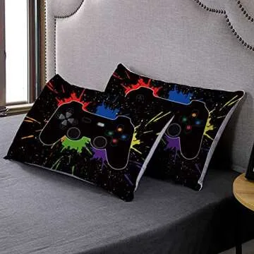 AILONEN Gamer Bedding Set for Boys Featuring Gamepad Design
