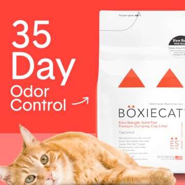 Boxie® Extra Strength 35 Day Natural Odor Control Cat Litter, 28lb Clumping Clay Kitty Litter