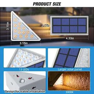 NIORSUN Solar Step Lights for Outside,24 Pack Warm White Solar Stair Lights Outdoor Waterproof IP67 Auto On Off,Solar Lights for Steps,Stair,Patio,Yard,Porch,Front Door,Sidewalk,Deck Decor