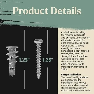 Premium Self-Drilling Drywall Anchors and Screws Kit