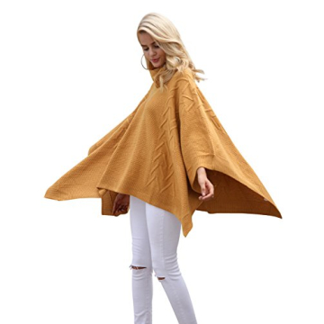 BerryGo Women's Chic Turtleneck Poncho Sweater