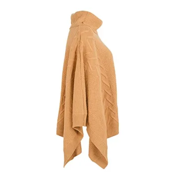 BerryGo Women's Chic Turtleneck Poncho Sweater