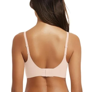 OEAK Womens Push Up Everyday Bras Comfortable Wireless Bralettes V Neck Seamless Bra Smooth Brassiere Wire Free Basic Bras Nude XL