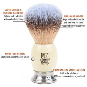 VIKINGS BLADE Luxury Shaving Brush - Ultra Heavy Design with Fast Lather, Perfect Gift for Men