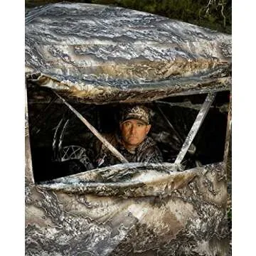 PRIMAL Treestands Wraith 270 Deluxe Blind - 270 Degree One-Way, See-Through Pop-Up Tent 3 Person, Premium Hunting Gear Sporting Good