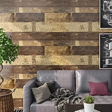 Livelynine Waterproof Peel and Stick Wood Plank Flooring