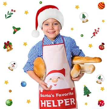 Kids Christmas Aprons Adjustable Chef Aprons Boys Girls