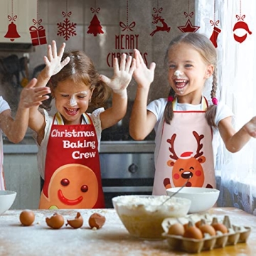 Kids Christmas Aprons Adjustable Chef Aprons Boys Girls