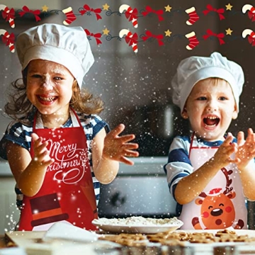Kids Christmas Aprons Adjustable Chef Aprons Boys Girls