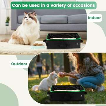 Convenient Ferrafay Portable Cat Litter Box for Travel