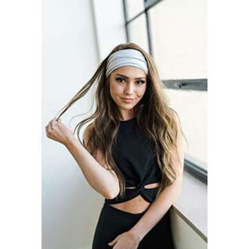 Maven Thread Women's No-Slip Sweat-Wicking Headband for Exercise and Yoga, 4-Pack (Basics)