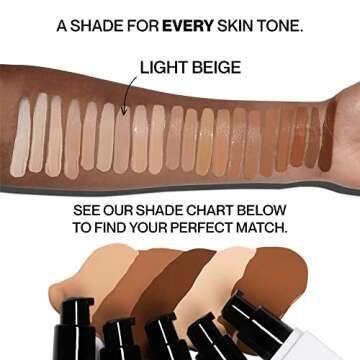 HIDE PREMIUM Liquid Foundation, Multi-Use Waterproof Foundation, Medium/Full Coverage Foundation, Shades for All Skin Types (See Shade Finder), Light Beige, 1 fl oz