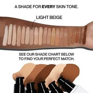 HIDE PREMIUM Liquid Foundation, Multi-Use Waterproof Foundation, Medium/Full Coverage Foundation, Shades for All Skin Types (See Shade Finder), Light Beige, 1 fl oz