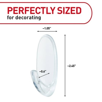 Command Medium Clear Wall Hooks for Damage Free Hanging