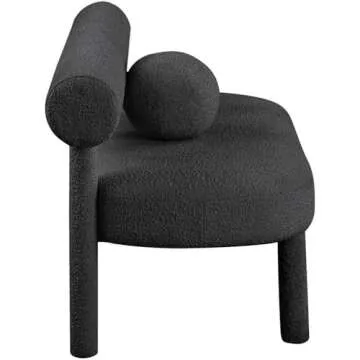 Pemberly Row Modern/Contemporary Black Boucle Bench