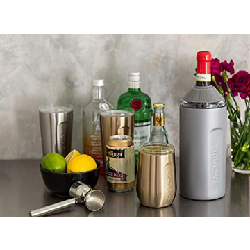 Portable Vinglacé Wine Chiller - Stainless Steel Insulator