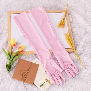 Elegant 22-Inch Long Satin Gloves for Weddings & More