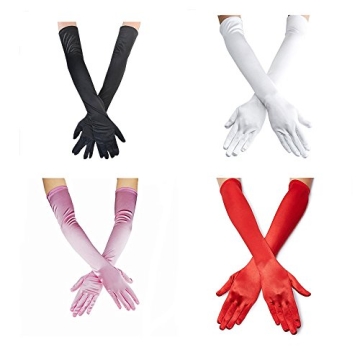 Elegant 22-Inch Long Satin Gloves for Weddings & More