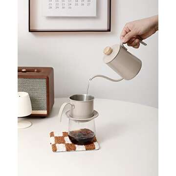 Vietnamese Coffee Filter Set Pour Over Vietnamese Coffee Dripper Stainless Steel Traditional Drip Coffee Reusable Filter Cup