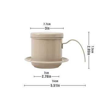 Vietnamese Coffee Filter Set Pour Over Vietnamese Coffee Dripper Stainless Steel Traditional Drip Coffee Reusable Filter Cup