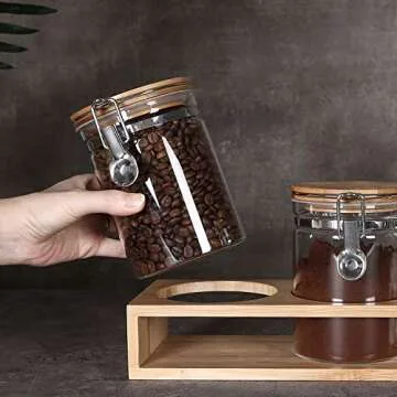 KKC Airtight Glass Jars for Coffee, Tea & Sugar Storage