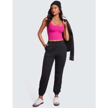 CRZ YOGA Womens Butterluxe Double Lined Square Neck Tight Tank Tops Sleeveless Workout Cropped Casual Yoga Fitted Shirts Hibiscus Purple Small