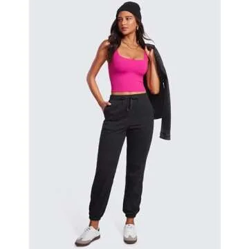 CRZ YOGA Womens Butterluxe Double Lined Square Neck Tight Tank Tops Sleeveless Workout Cropped Casual Yoga Fitted Shirts Hibiscus Purple Small