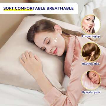 100% Mulberry Silk Pillow Cases for Hair and Skin – Luxurious Softness & Hidden Zipper