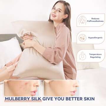 Luxurious 100% Mulberry Silk Pillowcases – Skin and Hair Friendly